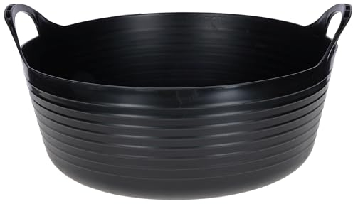 Kerbl Trog FlexBag schwarz (flexibler Futtertrog, Müslischüssel, Fassungsvermögen 15 Liter, Futtereimer mit zwei Griffen) 3228265