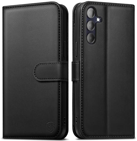 Handyhülle für Samsung Galaxy A15 4G/5G hülle [Kartenfächer][RFID Blocker][Standfunktion][Magnet] Klapphülle Premium Lederhülle für A15 Stoßfeste Schutzhülle, Kompatibel mit Samsung A15,Schwarz