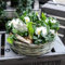 DARO DEKO Holz Pflanzring rund Natur Ø 31cm x 10cm mit Einsatz Weiden Pflanz-Schale Ring Blumentopf geflochten Blumenkorb