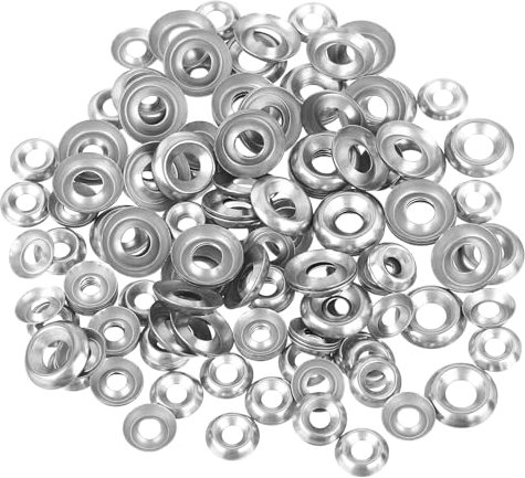 QUARKZMAN 200Pcs 304 Arandela Cónica de Acero Inoxidable, Arandelas de Acabado Avellanado #6/#10 para Tornillos