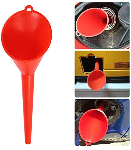 Embudo de boca larga, reabastecimiento de combustible, multifuncional, embudo extendido, plástico, cuello largo, embudo de aceite, boca ancha, brillante, adecuado para todos los coches y motocicletas