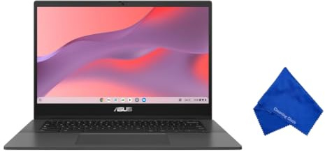 ASUS Chromebook CM1402CM2A-M8186 Ordinateur portable FHD 14 – MediaTek Kompanio 520, 4 Go de RAM, 64 Go eMMC, Chrome OS (avec chiffon en microfibre) – Gris gravité