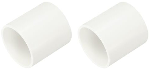 sourcing map 50mm PVC Pipe Coupling Adapter, 2 Pcs Pipe Fittings Slip Socket Connectors for DIY PVC Shelf Garden Support Structure Storage Shelf, White