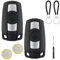 KingYH 2 Key Shell 3 Buttons with Battery LIR 2025 Smart Remote Key Remote Control for Car Keys Compatible with BMW Series 1 3 5 6 X1 X5 E71 E72 E81 E82 E84 E87 E89 E88 E90 E91 E92 E92 3