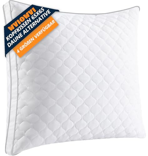 WVIOWVI Kopfkissen 65x65 Allergiker, Komfort Kissen 65x65 Mikrofaser, Hautfreundlich & Atmungsaktiv, Hochwertige Seitenschläferkissen 65 x 65 Bettkissen, Zuverlässiger Halt Ohne Verformung