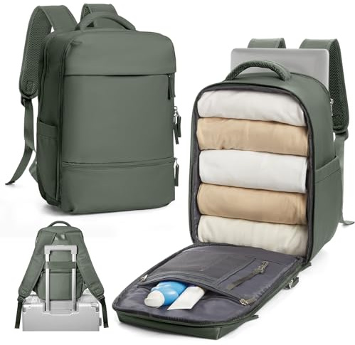 SZLX Handgepäck Rucksack 40x20x25 für Ryanair Klein Reiserucksack für Flugzeug Unter Sitzplatz Tasche Laptop Rucksack 14 Zoll mit Schuhfach für Herren Damen Schulrucksack Jungen Teenager,Schwarz