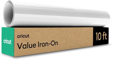 Cricut HTV Heat Transfer Vinyl | 3 m | White | Iron-On HTV Vinyl for Fabric, Perfect for Custom T-Shirts & DIY Clothing