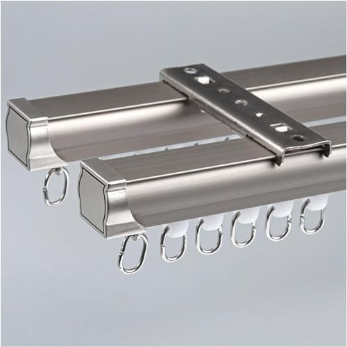 Robustes Doppelschienen-Set aus Aluminium, für Raumteiler, Decke oder Wandmontage, 180 cm Länge, C-förmiges Profil