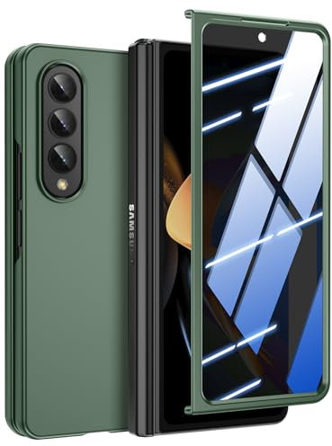 Doeshine for Samsung Galaxy Z Fold 4 Case Ultra Slim, [Built-in Privacy Screen Protector][Anti-Peeping], Thin Slim Full Body Phone Case, Lightweight Skin-Friendly, Hard PC Cover for Z Fold 4 (Green)