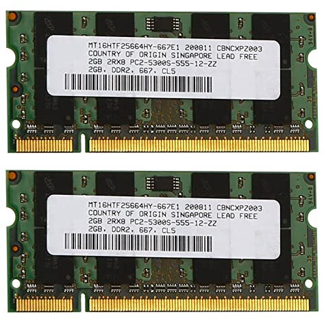 KEALLANS 2 x 2 GB di memoria Ram Ddr2 667 MHz Pc2 5300 per computer Ram Memoria 1,8 V 200 Pin Sodimm Adatto per AMD