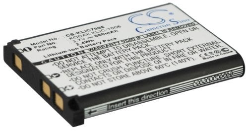 Eotdoo 660mAh Battery Replacement for Kodak Friendly Zoom FZ53, FZ51, FZ52, FZ53, FZ55, PIXPRO FZ51, FZ53, SL5, Pixpro SL5 Smart Lens, PIXPRO X53, X54, Part No.: KLIC-7006, LB-012