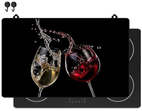 KitchyMist Copri Piano Cottura Induzione Vino - 83x52 cm - Cucina Coprifornelli Protezione - Tappetino Protettivo per Induzione - Pannello Paraschizzi Cucina