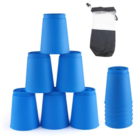 NONDK 12Pcs Kid Quick Stacking Cups Set Mini Speed Training Game Fun Stacking Cup Fast Paced Game for Boys Girls