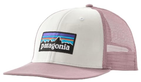 Patagonia P-6 Logo Trucker Hat - White w/Quiet Violet