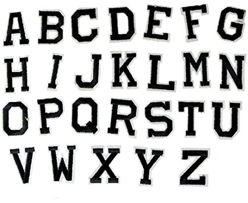 LA Haute DIY Embroidered Iron On Patches 26 Alphabet Letters Applique Sewing on Hat Clothes Backpacks T-Shirt