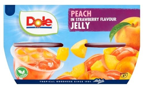 Dole Peach in Strawberry Jelly Bowl, 4 x 113 g