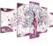 Runa Art Tableau mural Gustav Klimt Arbre De Vie 5 Parties Impression sur Toile Intissee Decotation Salon Abstrait Rose 003052c