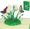 LIN 17554, POP - UP Karten, POP UP Karten Geburtstag, Pop Up Karte Blume, Pop Up Geburtstagskarte, 3D Grußkarten Klappkarte viel Glück Gute Besserung, Schmetterlinge, Margeriten, N310