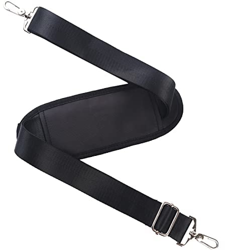 Shoulder Strap BOMKEE Universal Replacement Adjustable Bag Strap with 59 Inch Metal Swivel Hooks and Non-Slip Pad for Laptop Case Briefcase Messenger Bag Diaper Bag Camera Bag Travel Bag (Black)