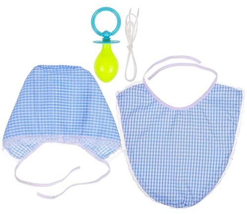 Amosfun Lustiges Set für Erwachsene, Cosplay, Baby, Schnuller, Lätzchen, Mütze, Halloween, Kostüm, Party, Requisiten, Baby, Kinder, Zubehör-Set, 3-teilig
