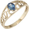 Jobo Damen-Ring aus 14 Karat 585 Gold mit Safir Tropfen Größe 60