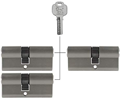 3x Profilzylinder 65 mm 30/35 gleichschließend Not- und Gefahrenfunktion inkl. 15 Schlüssel