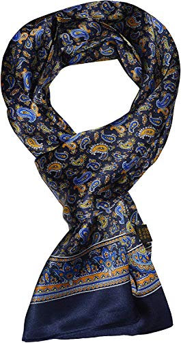 UK_Stone 100% Seide Paisley Blumen Halstuch Herren Schal (Paisley # 4 Dunkelblau)