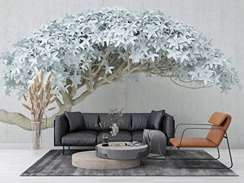 SILK ROAD EU Papier Peint Panoramique Soie, une version sur mesure, Largeur max 8m, Arbre Géant 3D, pour Salon Chambre restaurant Chambre d’enfants et bébé Décoration Murale