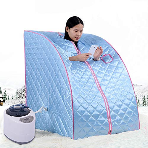 Cabina Sauna a vapore Cabina Sauna domestiche Sauna portatile Spa individuale Mini sauna del sudore, 76×88×99 cm (Blu)