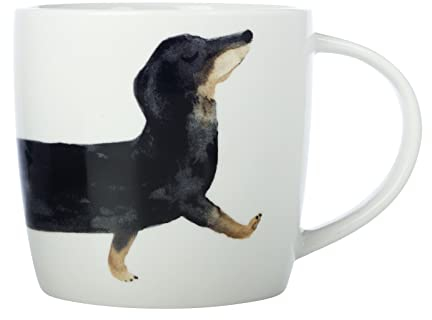 Maxwell & Williams DX1060 Kaffee-Tasse 400 ml – Serie Best Furry Friends – Porzellan, Dackel-Motiv bunt – in Geschenkbox