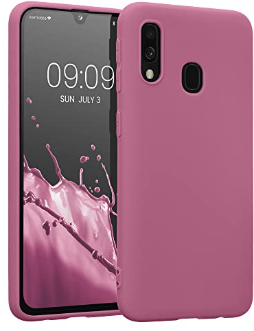 kwmobile Hülle kompatibel mit Samsung Galaxy A40 Hülle - weiches TPU Silikon Case - Cover geeignet für kabelloses Laden - Dark Rose