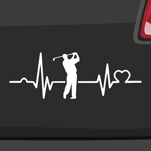 Herzschlag Golfer Aufkleber -6 Größen 21 Farben- Par Grün Caddy Sticker Abschlag