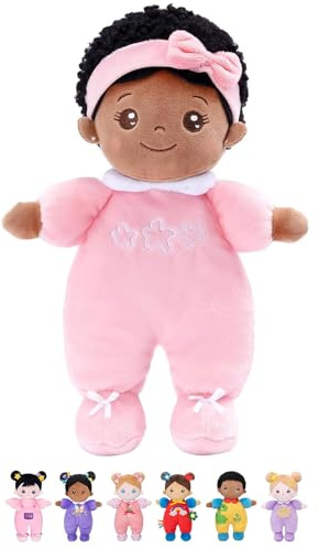OUOZZZ 10 Black Baby Doll - 1 Year Old Girl Birthday Gifts First African American Baby Dolls for Toddler Girl Toys, Snuggle Buddy for Infants