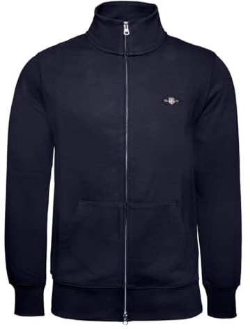 GANT Men's Regular Shield Zip Sweatshirt, Grey