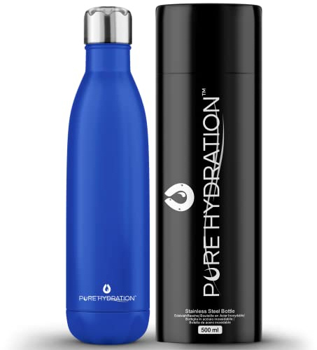 Pure Hydration - Bouteille d'Eau en Acier Inoxydable 500ml - Bouteille d'Eau en Métal Isolée sous Vide - 12 Heures de Boissons Chaudes et 24 Heures de Boissons Froides (Night Sky)