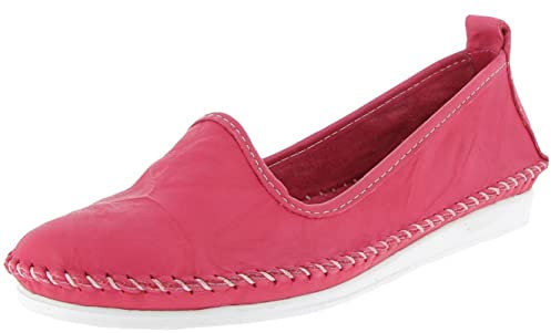 Andrea Conti Damen Mokassin Leder Slipper Ballerina Eyecatcher bequem 0027449, Größe:40 EU, Farbe:Rosa