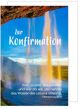 Edition Seidel Premium Glückwunschkarte zur Konfirmation mit Umschlag. Konfirmationskarte mit Spruch Karte Grusskarte Natur Wasser Landschaft Junge Mädchen (KF289 SW023)