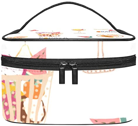 Kosmetiktaschen Make-up-Taschen für Frauen, kleine Make-up-Taschen Reisetaschenobst Birne orange Zitrone Papaya pitaya