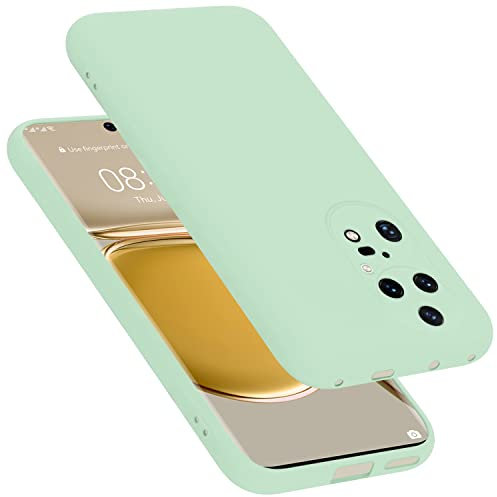Cadorabo Hülle kompatibel mit Huawei P50 PRO Hülle Silikon Handyhülle für P50 PRO Case aus flüssigem Silikon- Kratzfeste und stoßfeste dünne TPU Schutzhülle - Liquid HELL GRÜN