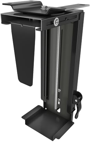 PUTORSEN Soporte para PC Debajo del Escritorio, Soporte Ajustable para Debajo de la Mesa con rotación de 360 Grados y Mango fácil de Bloquear, Capacidad de Carga de hasta 10 kg
