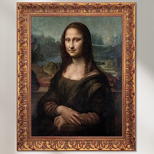 Dekomundo Mona Lisa Gemälde Leonardo da Vinci Kunstdruck Fine Art Künstlerpapier Barock Rahmen Gold