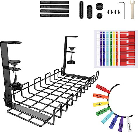 Bandeja De Gestión De Cables Debajo del Escritorio, Estante De Gestión De Cables, Kit De Bandeja Organizadora De Cables De Escritorio para Bandeja De Estante De Gestión De Cables