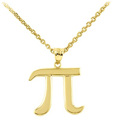Little Treasures 9 Karat Gold Gelb Gold Pi Symbol Mathematik Anhänger Halskette (Verfügbare Kettenlänge 40cm - 45cm - 50cm - 55cm) 50