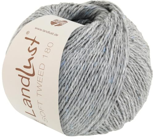 LANA GROSSA Landlust Soft Tweed 180 | Klassisch verzwirntes Tweedgarn aus Schurwolle mit mehrfarbigen Noppen | Handstrickgarn aus 100% Merinowolle | 50g Wolle zum Stricken & Häkeln | 180m Garn FB117
