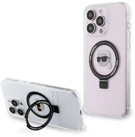 KARL LAGERFELD KLHMP15LHMRSKHH Hülle für iPhone 15 Pro 6.1/'' Weiß hardcase Ring Stand Karl Head