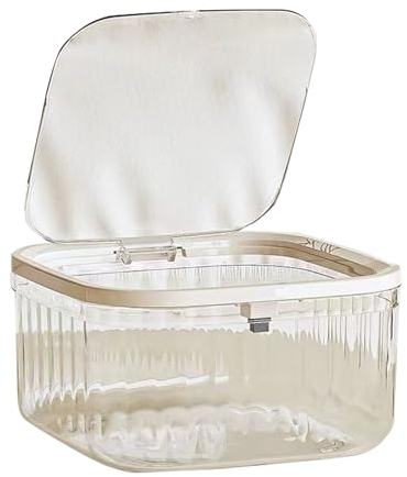 Koomuao Desktop-Mülleimer, Tischmülleimer mit Aufpoppen, Mini Abfalleimer, Plastik Tisch Mülltonne, für Küche Badezimmer Büro Schreibtisch Auto Bett Plastik Desk Bin (Transparent-A-S)