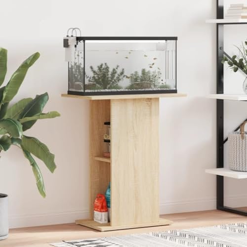 ZEYUAN Aquariumständer Sonoma-Eiche 60,5x36x72,5 cm Holzwerkstoff, Aquarium Unterschrank, Aquarium Schrank, Aquariumschrank, Aquarium Tisch, Aquarium Stands