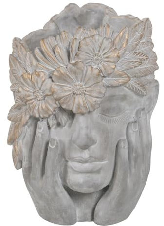 BigBuy Garden Macetero Gris Cemento Cara 27 x 22 x 31 cm