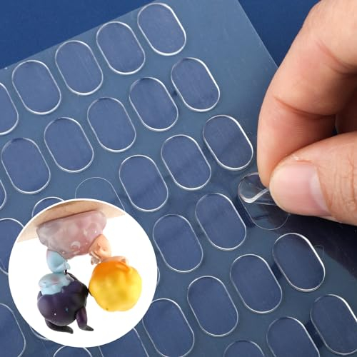 Yolev 600pcs Poster Sticky Tack Removable Double Sided Sticky Dots Glue Putty, Oval Wall Poster Sticky Putty Dots Glue Point for Plastic Glass Metal Ceramic