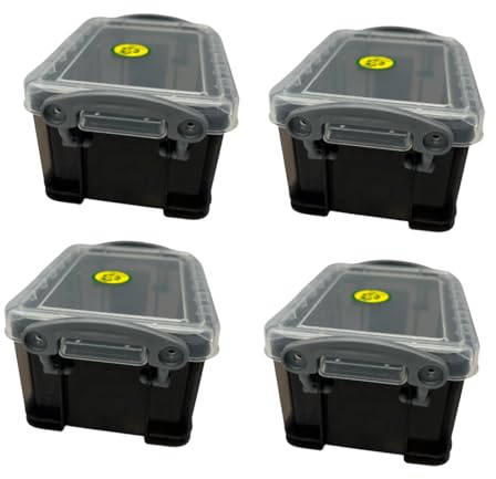 Really Useful Plastic Storage Box 0.3 Litre Clear (Pack of 4) (Smoked)